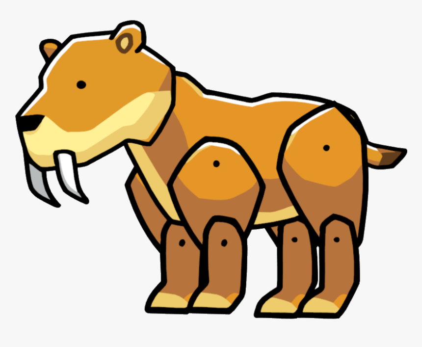 Scribblenauts Saber Toothed Tiger Clip Arts - Saber Tooth Tiger Clipart, HD Png Download, Free Download
