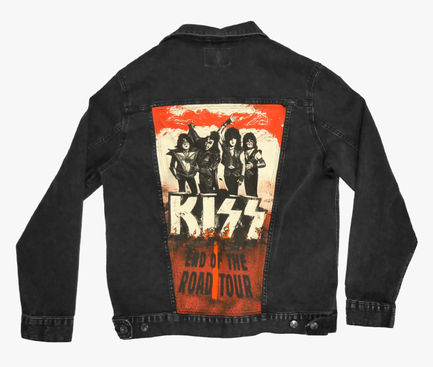 Transparent Denim Jacket Png - Kiss Black Denim Jacket, Png Download, Free Download