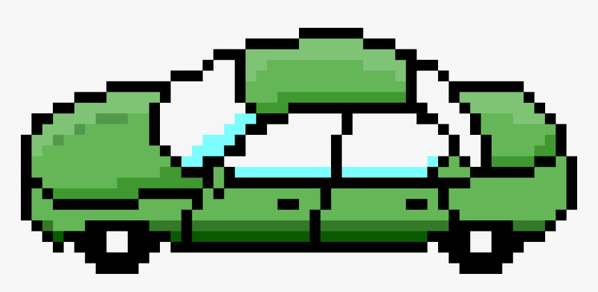 Pixel Car Green Side Clip Arts - Transparent 8 Bit Car, HD Png Download, Free Download