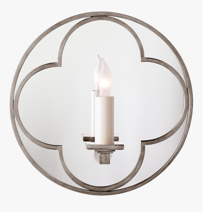 Quatrefoil Round Mirrored Sconce In Antique Nick - Sconce, HD Png Download, Free Download