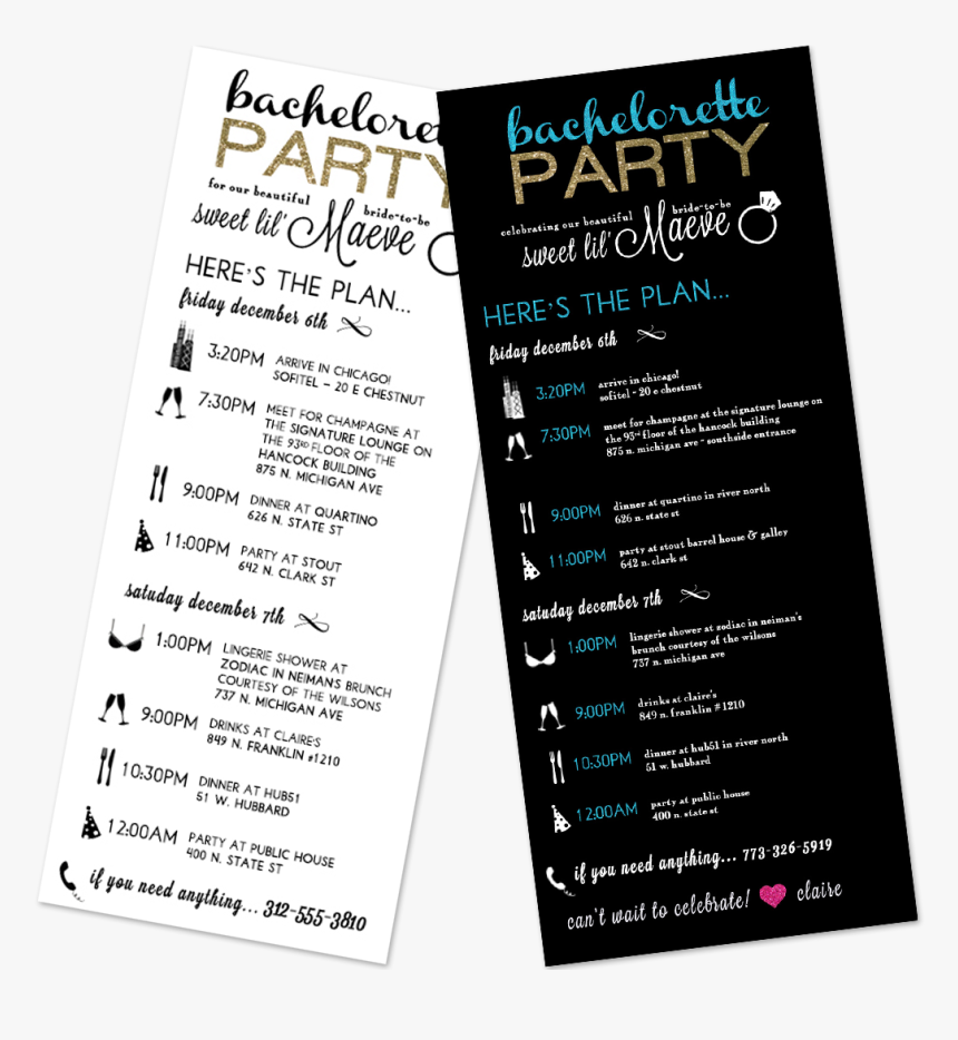 Bachelorette Party Itinerary, HD Png Download, Free Download