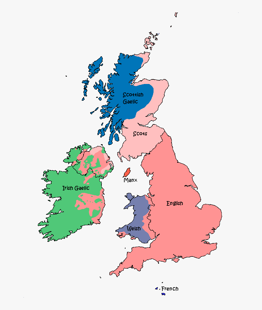 Language Map Of Great Britain, HD Png Download, Free Download