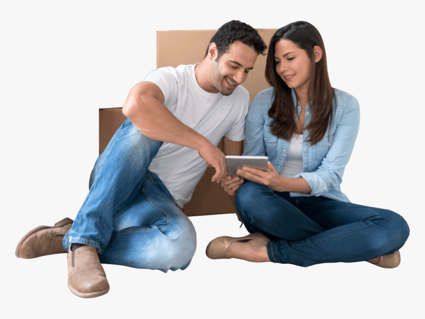 Couple Looking At Tablet - Sitting, HD Png Download, Free Download