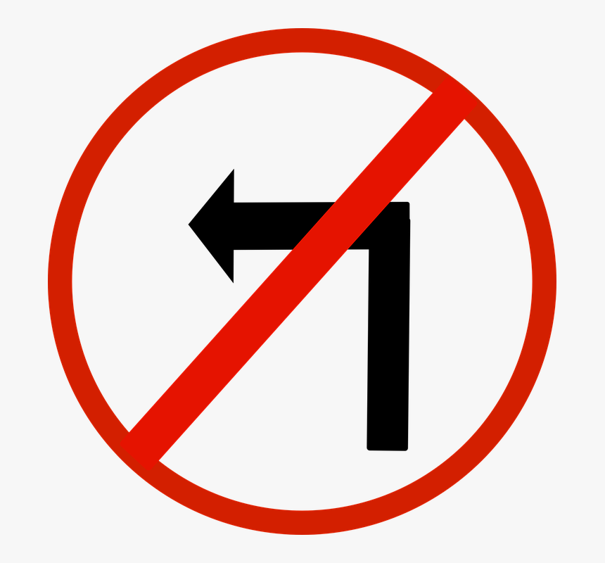 Angle,area,text - Left Turn Prohibited Sign, HD Png Download, Free Download