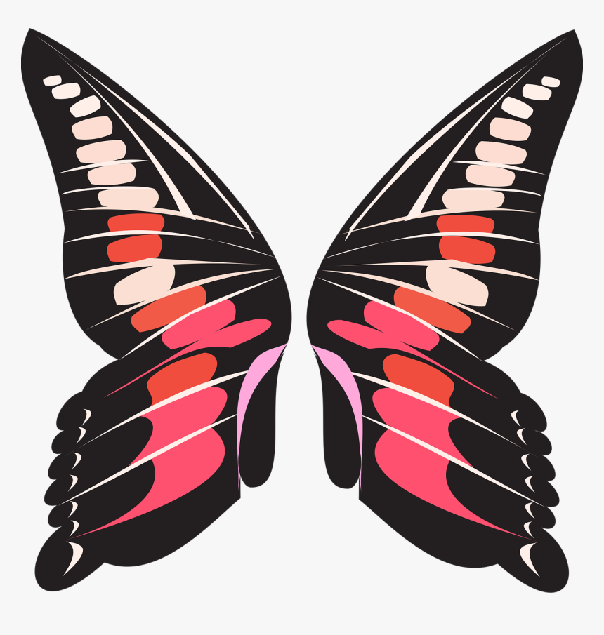Butterfly, Wings, Pink, Fantasy, Cute, Kids, Fairy - Butterfly Wings Cartoon Png, Transparent Png, Free Download