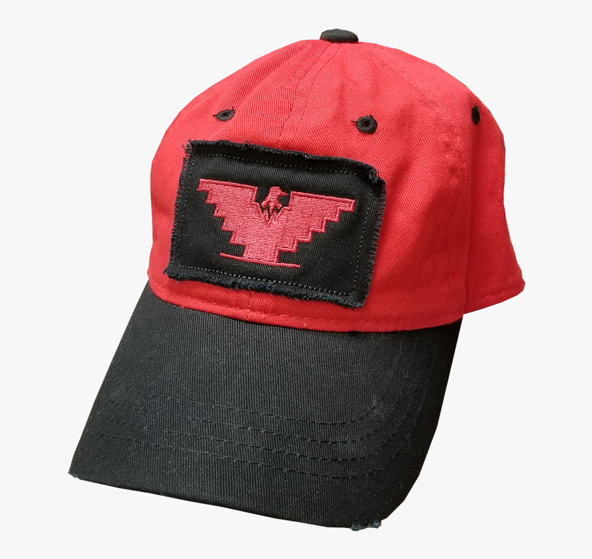 Red Distressed Cap With Eagle Patch - Baseball Cap, HD Png Download, Free Download