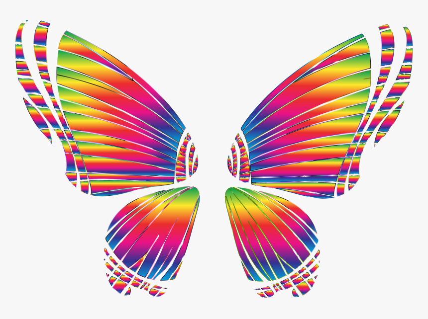 Hd Rgb Butterfly Silhouette - Butterfly Wings Transparent Background, HD Png Download, Free Download