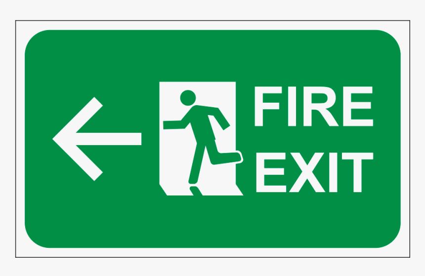 Fire Exit Left Arrow - Emergency Exit, HD Png Download, Free Download