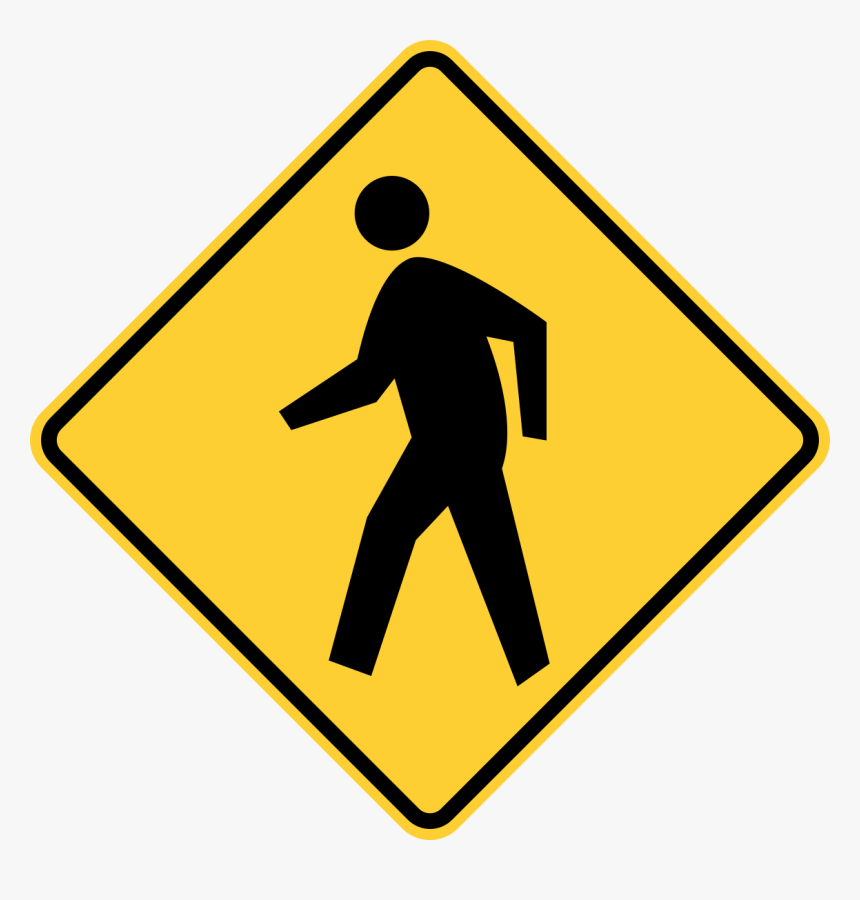 Pedestrian Crossing Sign With Arrow, HD Png Download, Free Download