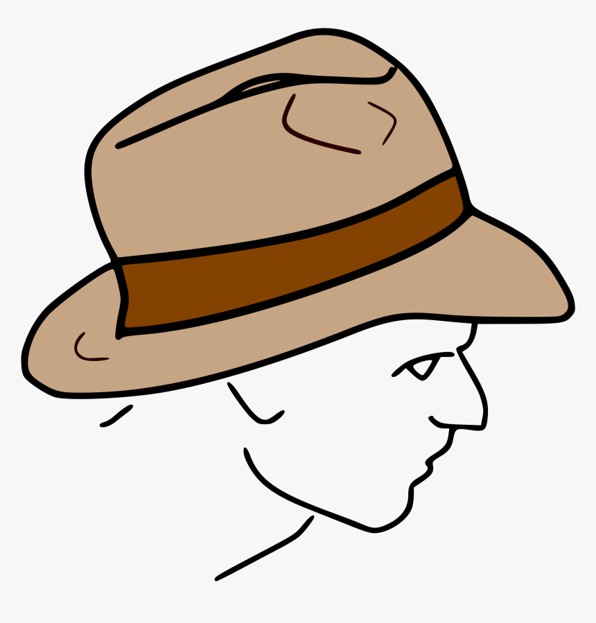 Hat Line Drawing Transparent Png Clipart Free Download - Indiana Jones Hat Clipart, Png Download, Free Download