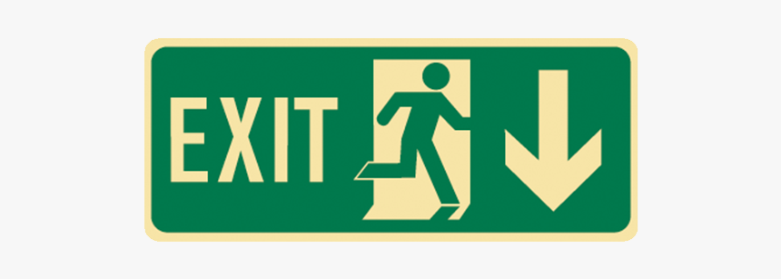 Brady Glow In The Dark And Standard Floor Exit Symbol - Exit Sign Right Arrow, HD Png Download, Free Download