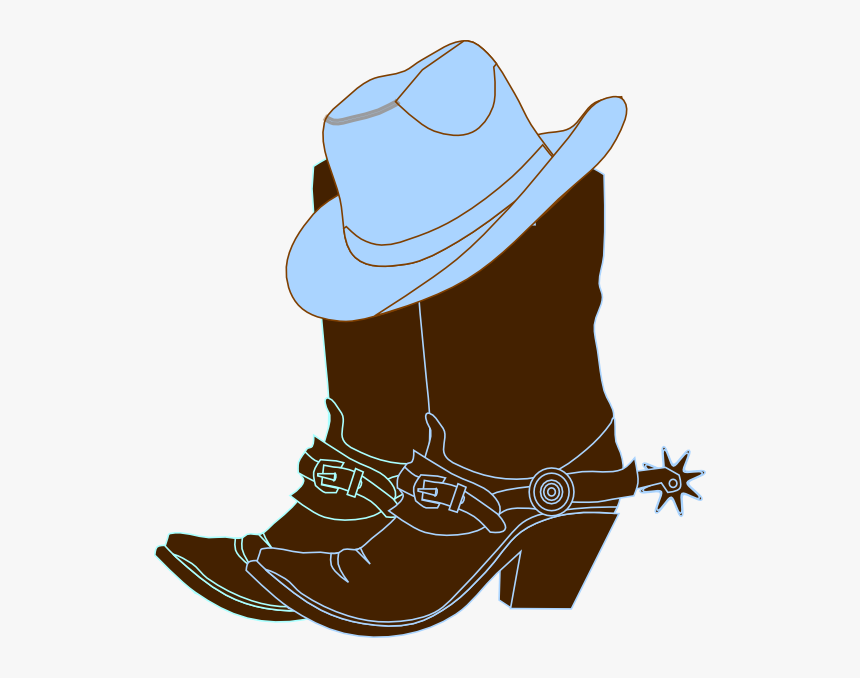 Blue Hat Svg Clip Arts - Blue Cowboy Boot Clipart, HD Png Download, Free Download