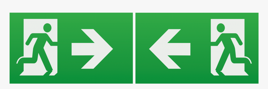 Running Man Legend With Left/right Facing Arrow For - Fire Exit Sign Png, Transparent Png, Free Download