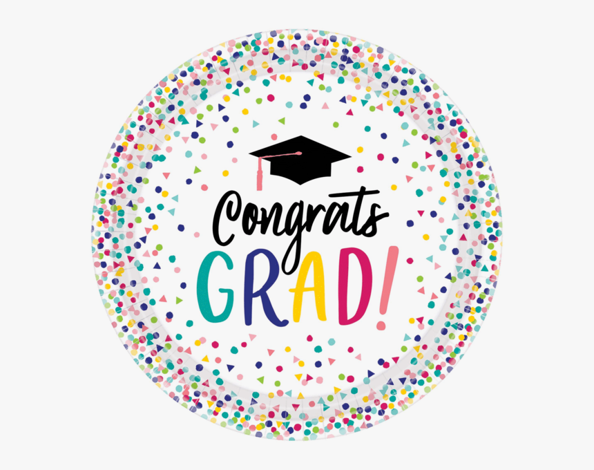 Congrats Grad Confetti Lunch Plates - Graduation Foil Balloons, HD Png Download, Free Download