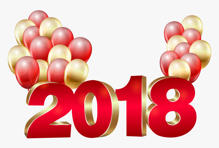 Santa Claus Clip Art - New Year Balloons 2018 Png, Transparent Png, Free Download