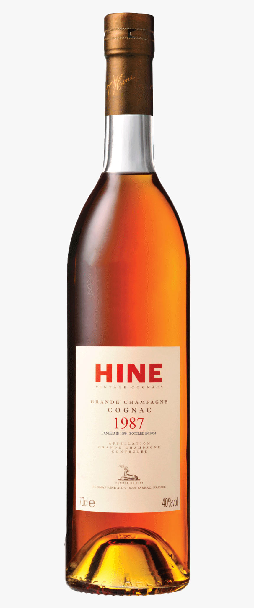 Hine"s Early Landed Grande Champagne Cognac 1985"
 - Hine 1975 Vintage Cognac, HD Png Download, Free Download