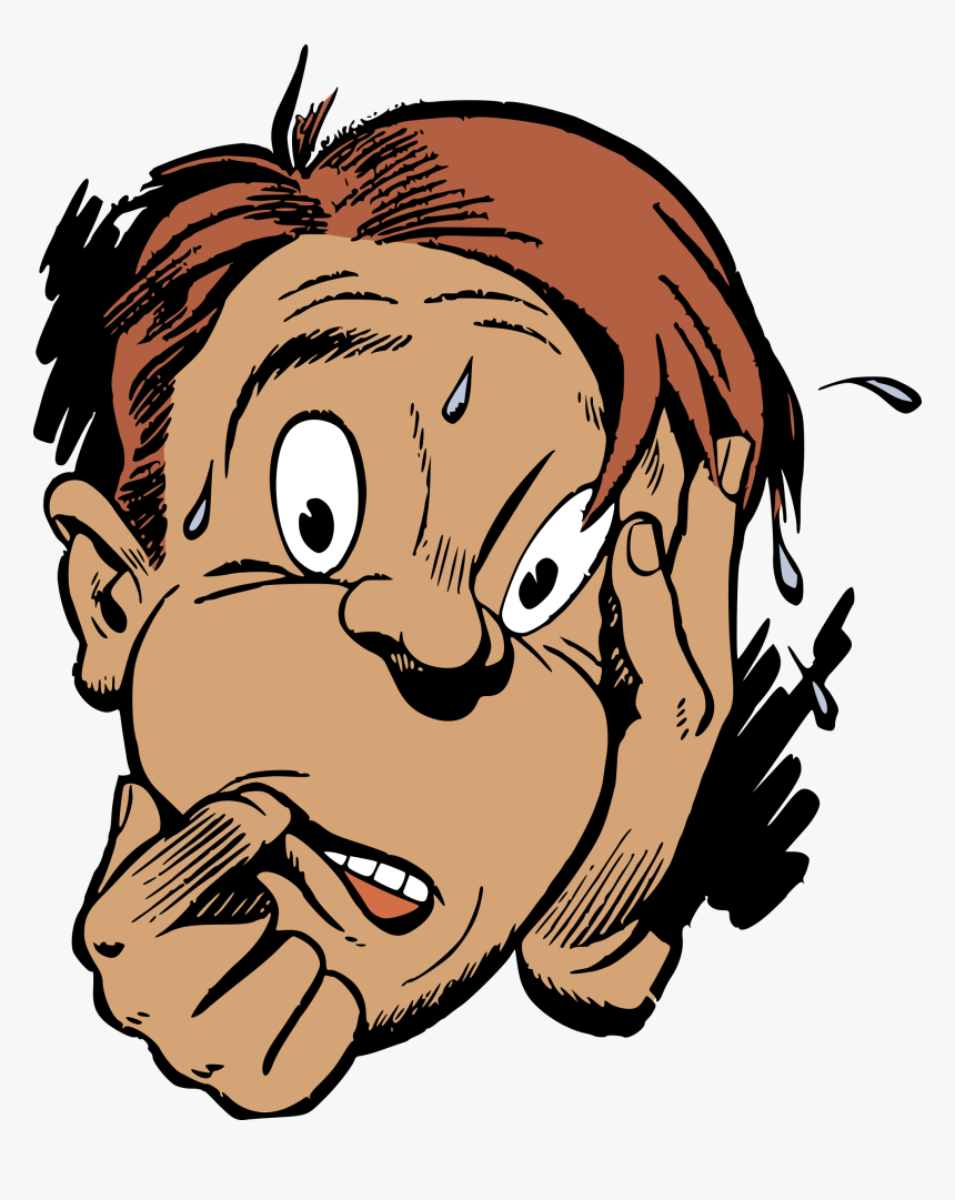 Clip Art Cartoon Worried Face - Worried Clipart Face, HD Png Download, Free Download