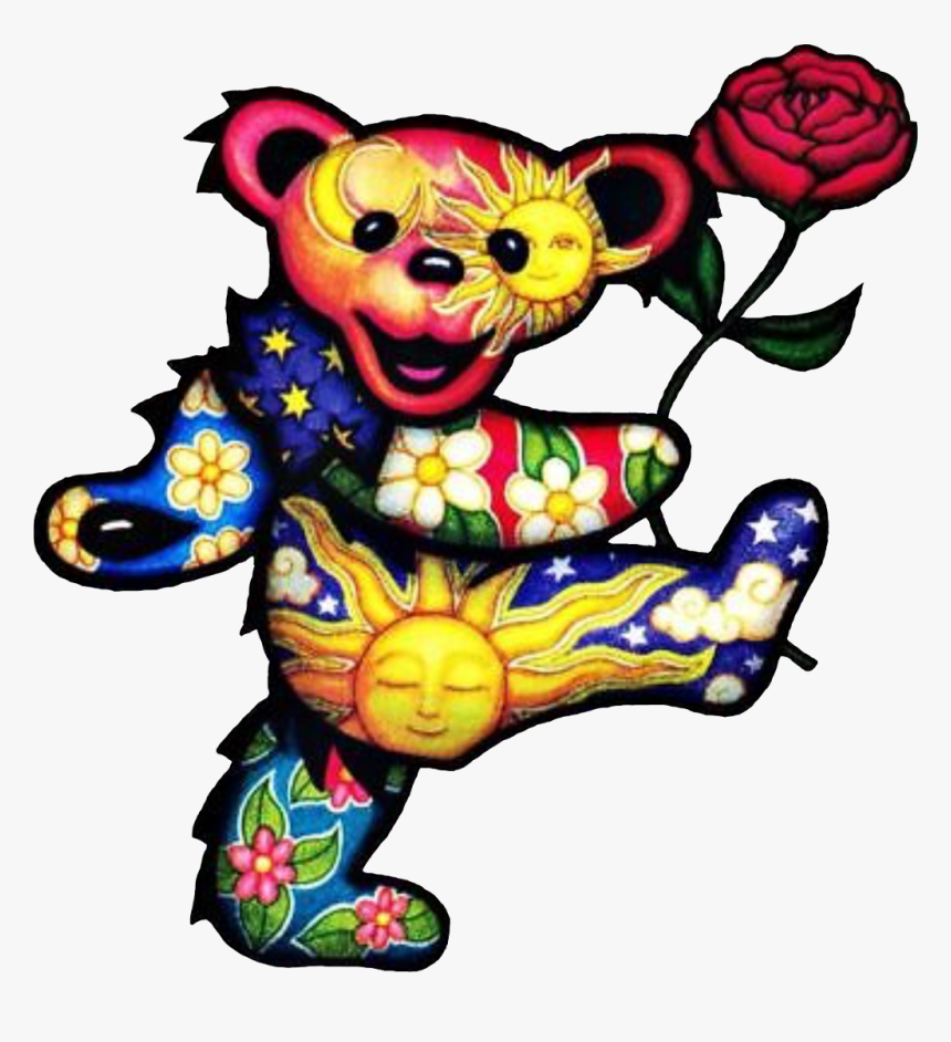 Hippie Psychedelic Deadhead Greatfuldead Bear Mydrunken - Dancing Bear Grateful Dead Art, HD Png Download, Free Download