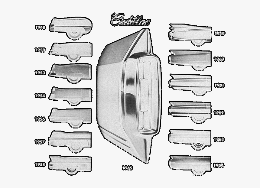 Classic Cadillac Fins 1948-1965 - Technical Drawing, HD Png Download, Free Download