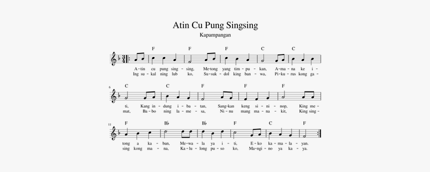 Atin Cu Pung Singsing Notes, HD Png Download, Free Download