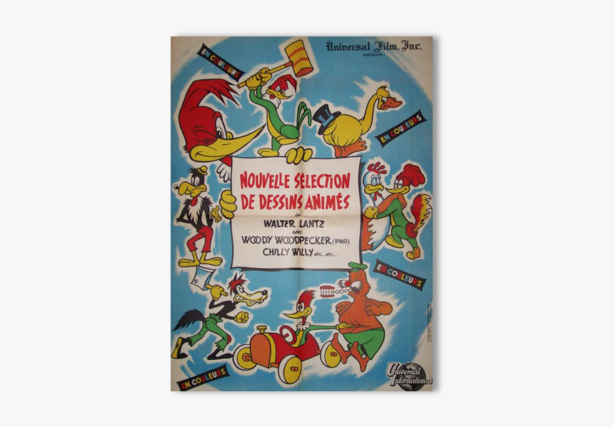 Affiche Cinéma Dessins Animés Originale 1945,wooddy - Cartoon, HD Png Download, Free Download