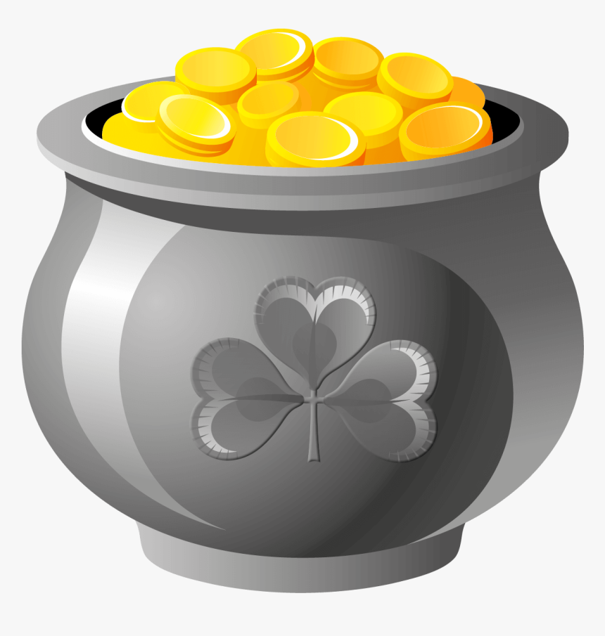 St Patrick Pot Of Gold With Coins Png Picture - Pot Of Gold St Patrick, Transparent Png, Free Download