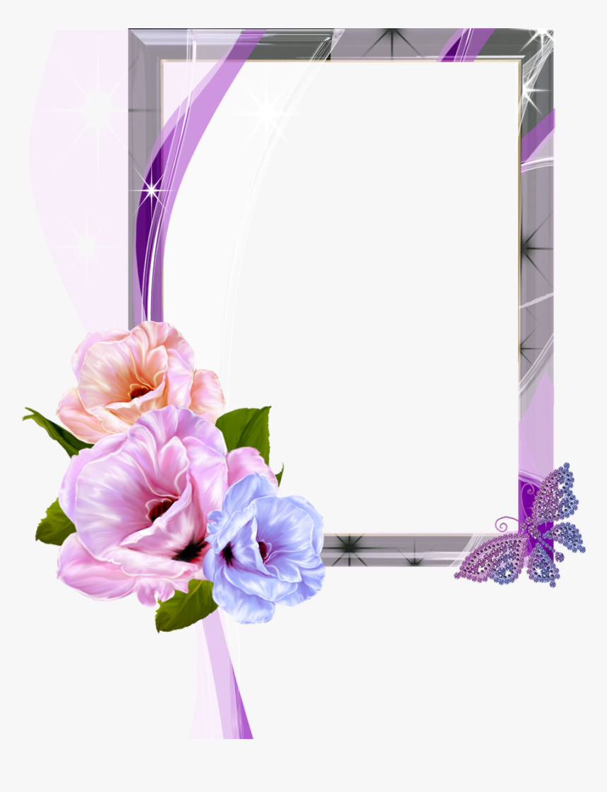 Floral Photo Frame Png - Portable Network Graphics, Transparent Png, Free Download