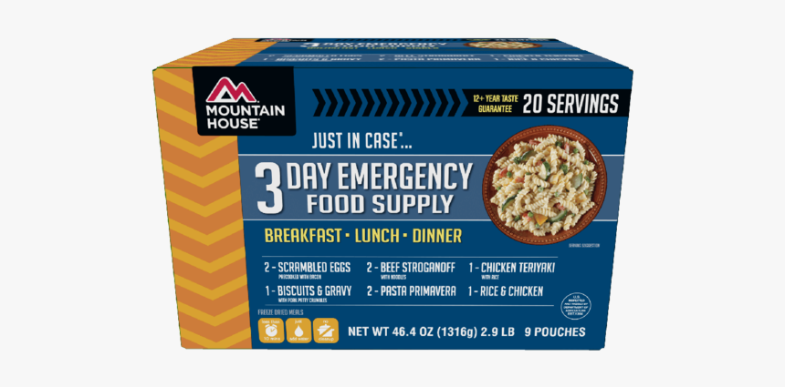 Just In Case® 3 Day Emergency Food Supply - Mountain House Emergency Food Supply, HD Png Download, Free Download