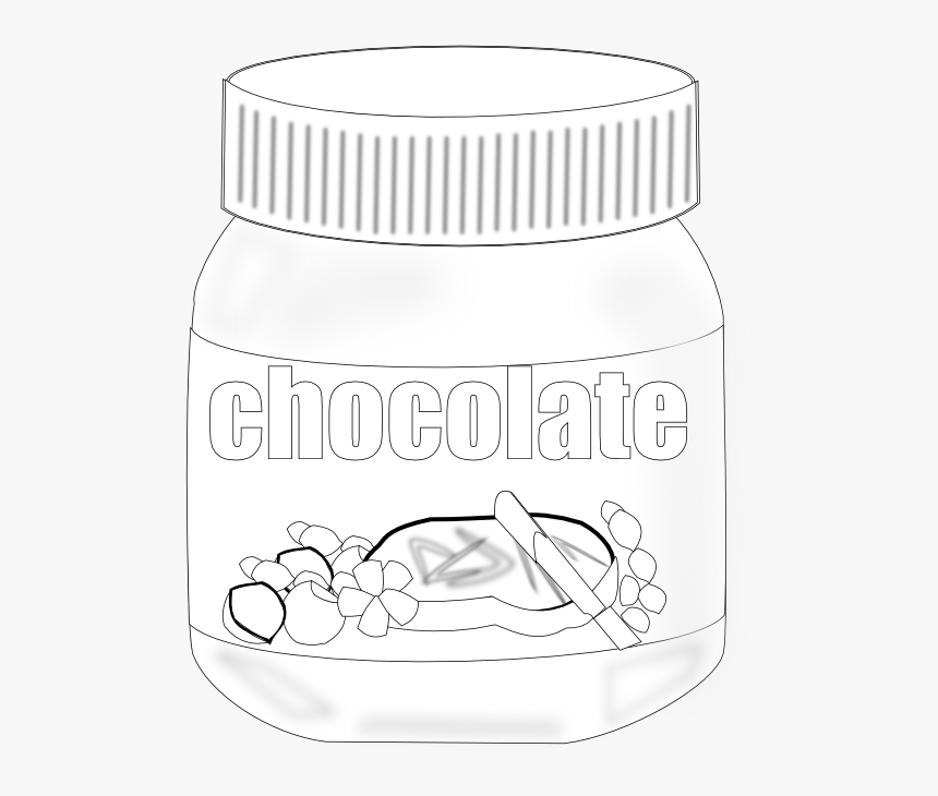 Chocolate Art Graphics - Outline Of A Nutella Jar, HD Png Download, Free Download