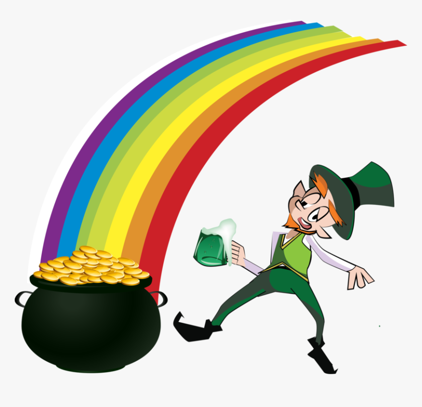 Transparent Museum Clipart - Rainbow Pot Of Gold Clipart, HD Png Download, Free Download