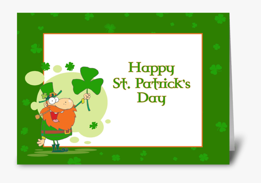 Patrick"s Day Leprechaun W/shamrock Greeting Card - Illustration, HD Png Download, Free Download