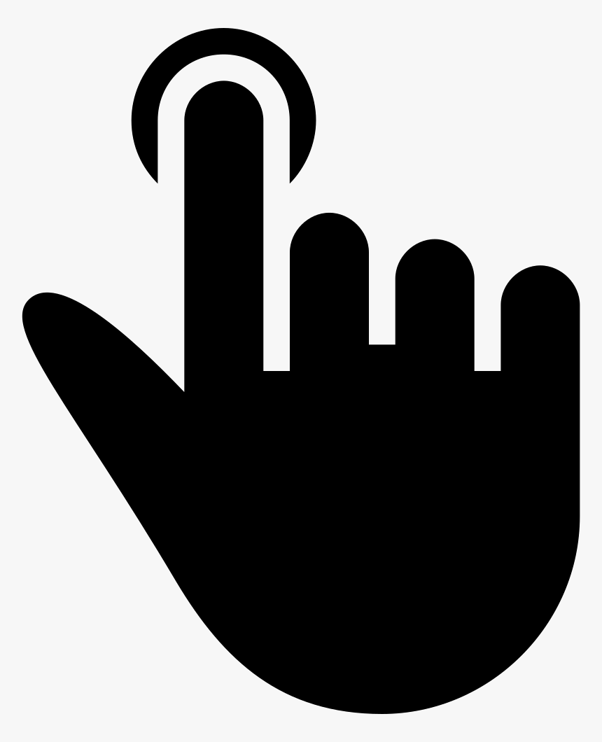 One Finger Click Black Hand Symbol - Click Icon Png Black, Transparent Png, Free Download