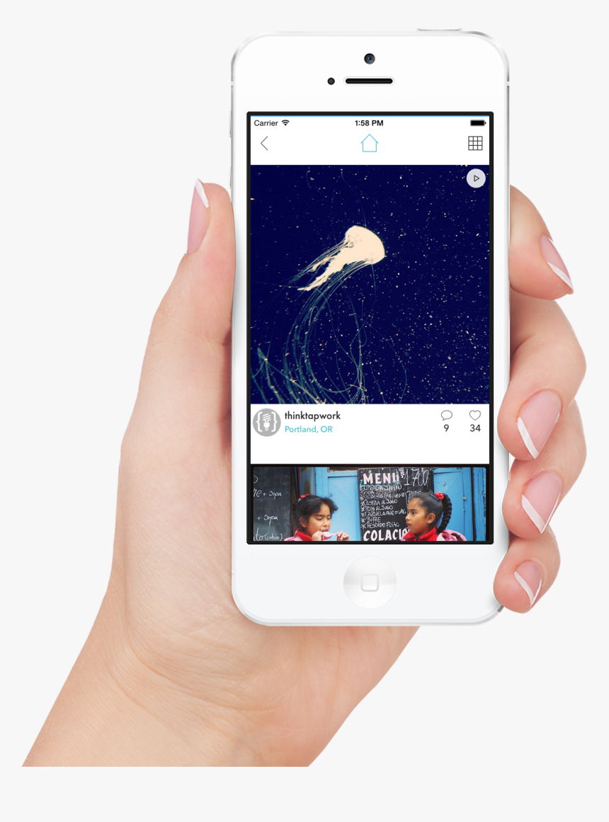 Iphone 5 In Hand - Iphone 4 Hand Png, Transparent Png, Free Download