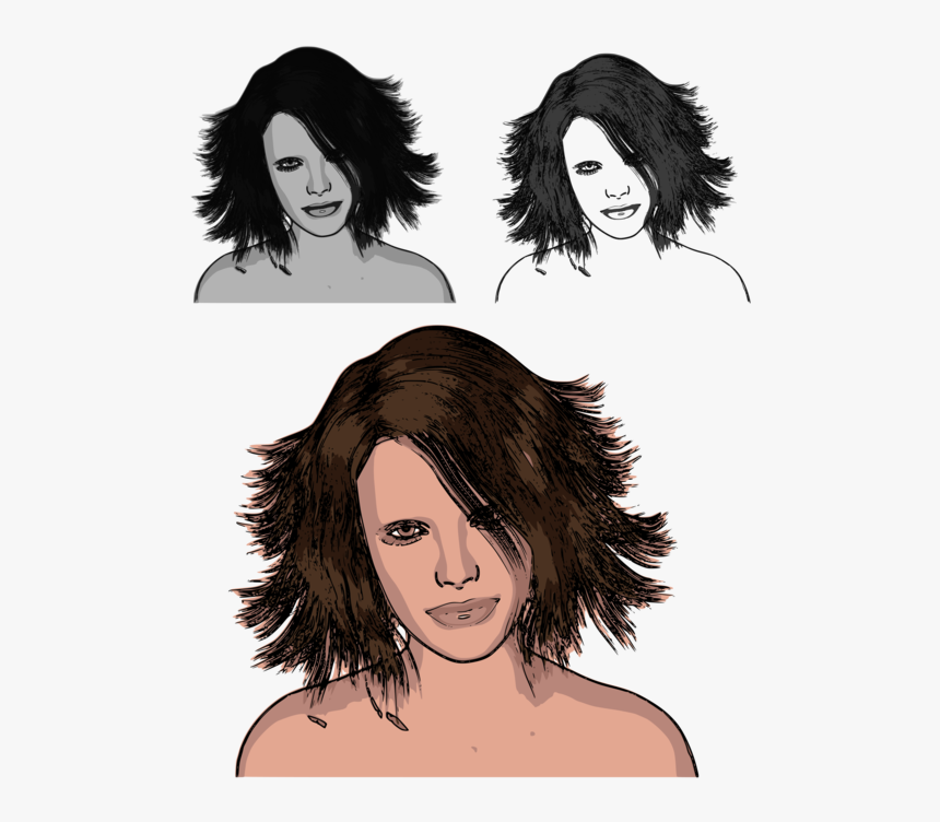 Wig,hairstyle,black Hair - Illustration, HD Png Download, Free Download