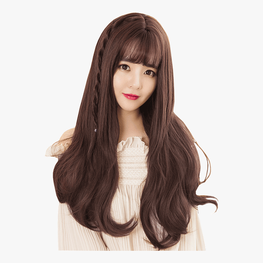 Hair Show Fshow Air Bangs Wig Female Long Curly Hair - Lace Wig, HD Png Download, Free Download