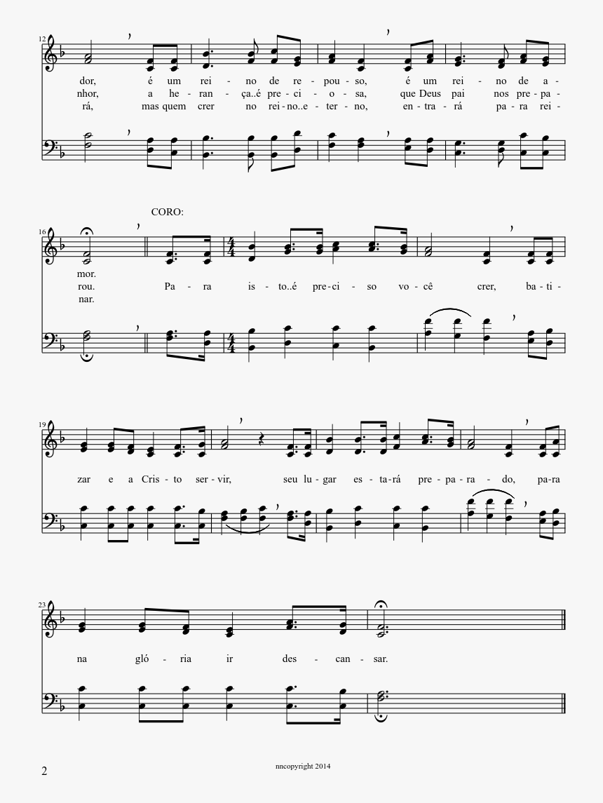 Jesus Cristo Te Convida Sheet Music Composed By Vagner - Trombone Treble Clef Notes, HD Png Download, Free Download