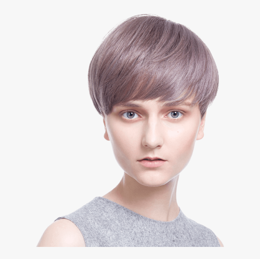 Rebecca Wig Female Short Straight Hair Qi Oblique Bangs - Portrait Photography, HD Png Download, Free Download