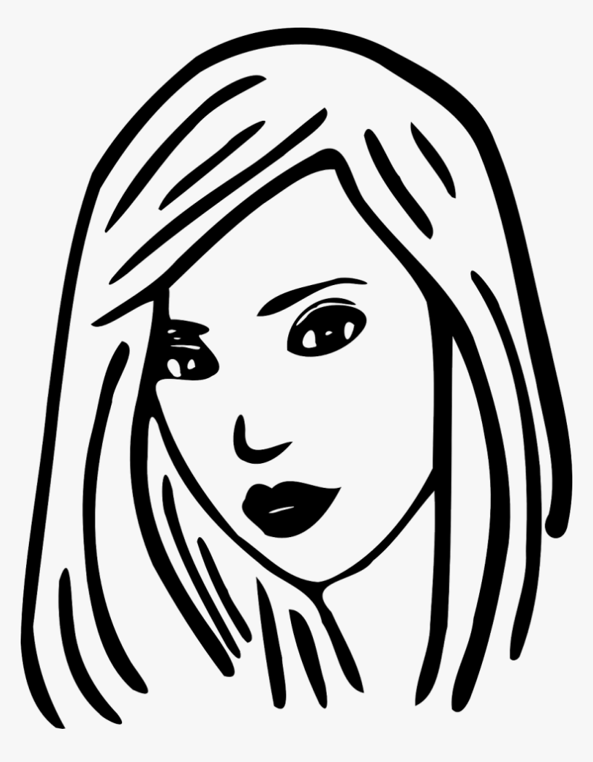 Shoulder Length 31122 - Beautiful Cartoon Black And White, HD Png Download, Free Download