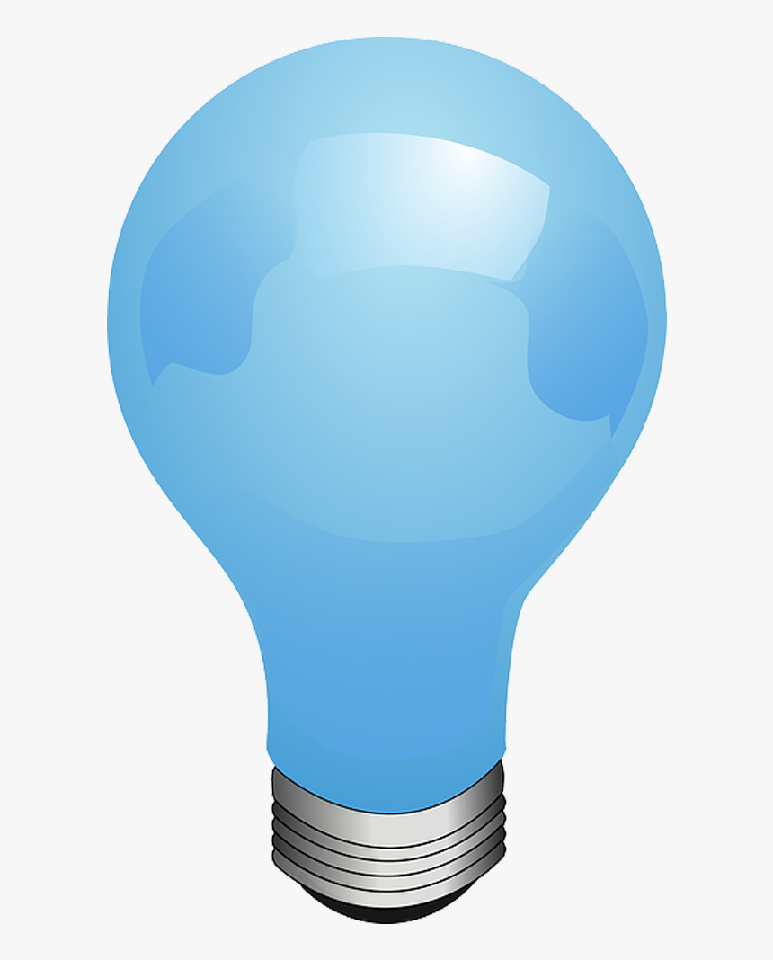 Electric Bulb Transparent Background - Light Blue Light Bulb, HD Png Download, Free Download