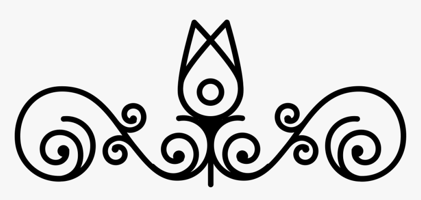 Flower Bud Outline And Vines Design - Floral Curve Vector Design, HD Png Download, Free Download