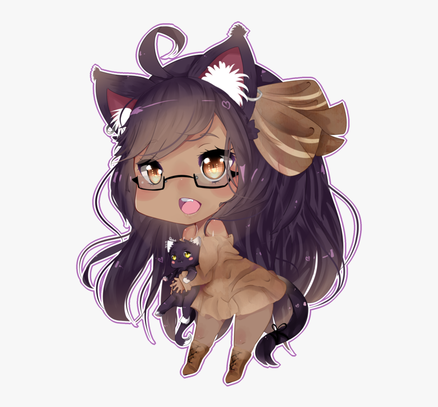 Brown Skin Anime Cat Girl , Transparent Cartoons - Anime Girl Brown Skin, HD Png Download, Free Download