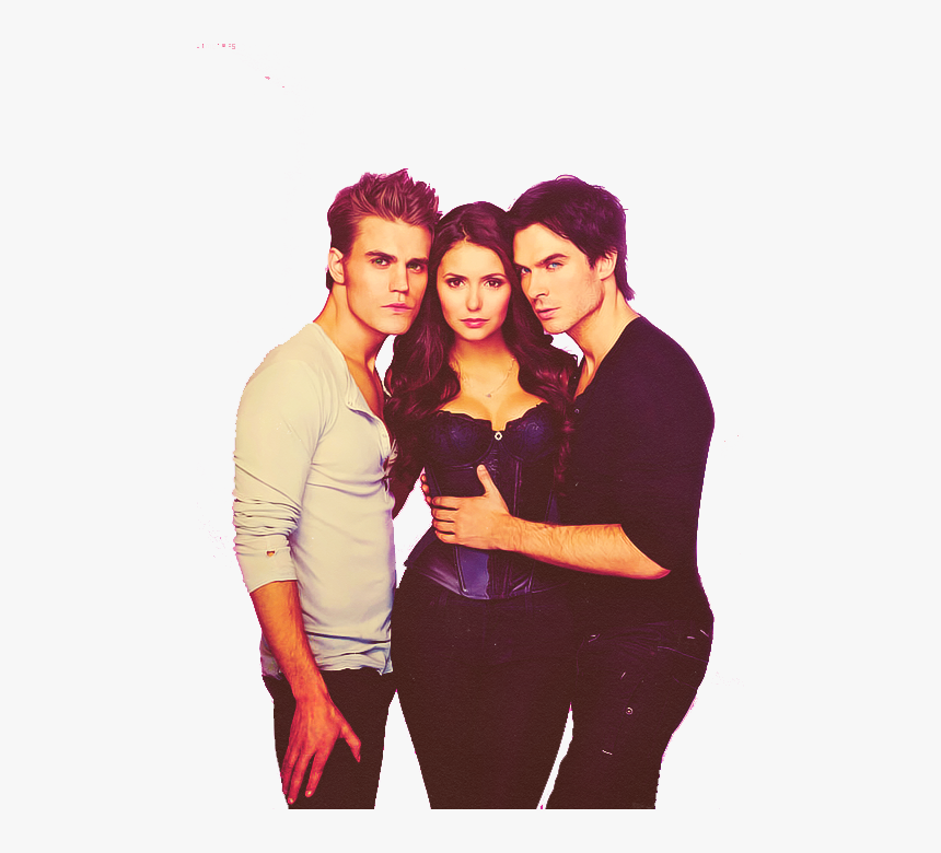 Vampire Diaries Stefan Elena And Damon, HD Png Download, Free Download