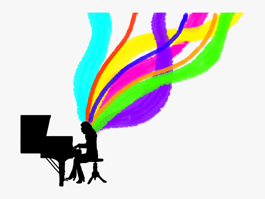 She Sits On The Cool Wooden Bench Of The Piano, Her - Graphic Design, HD Png Download, Free Download