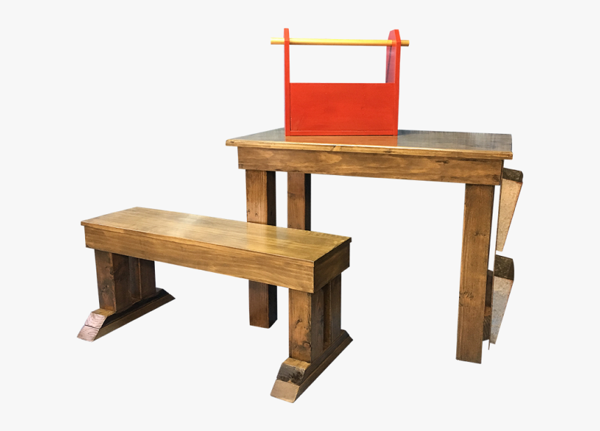 Cedar Custom Table And Bench - Kitchen & Dining Room Table, HD Png Download, Free Download
