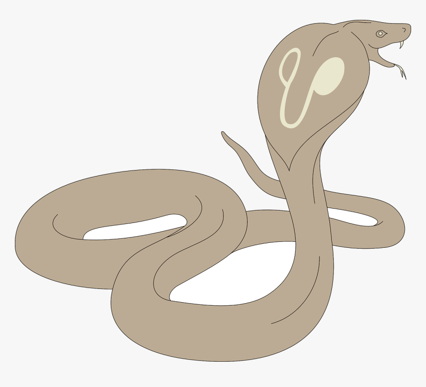 Snake, Cobra, Head, Brown, Raised, Tongue, Hissing - Sketsa Ular Kobra, HD Png Download, Free Download