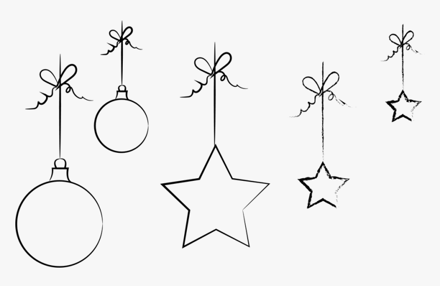 Transparent Christmas Tinsel Png - Christmas Balls Black And White, Png Download, Free Download