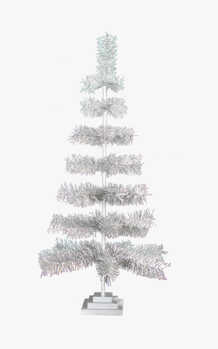 Silver Tinsel Christmas Tree, HD Png Download, Free Download