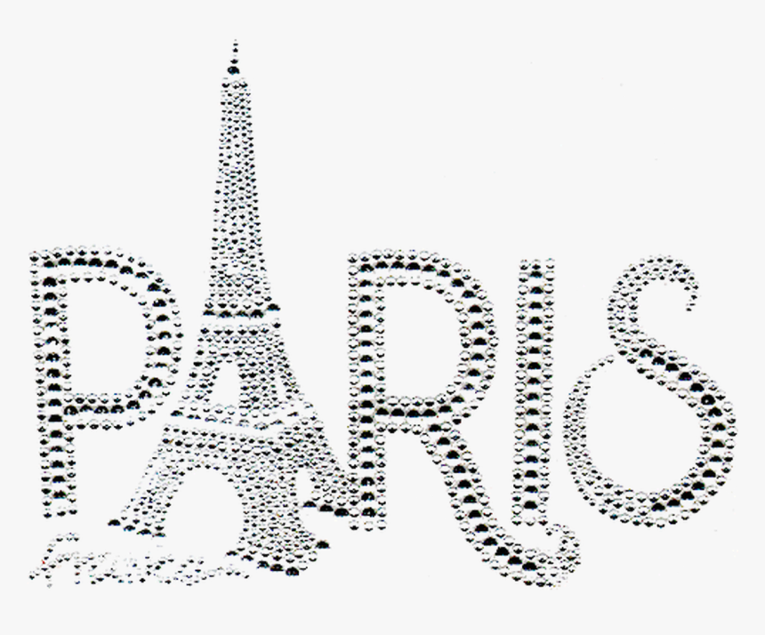 Paris France Eiffel Tower Bold Font Iron On Design - Line Art, HD Png Download, Free Download