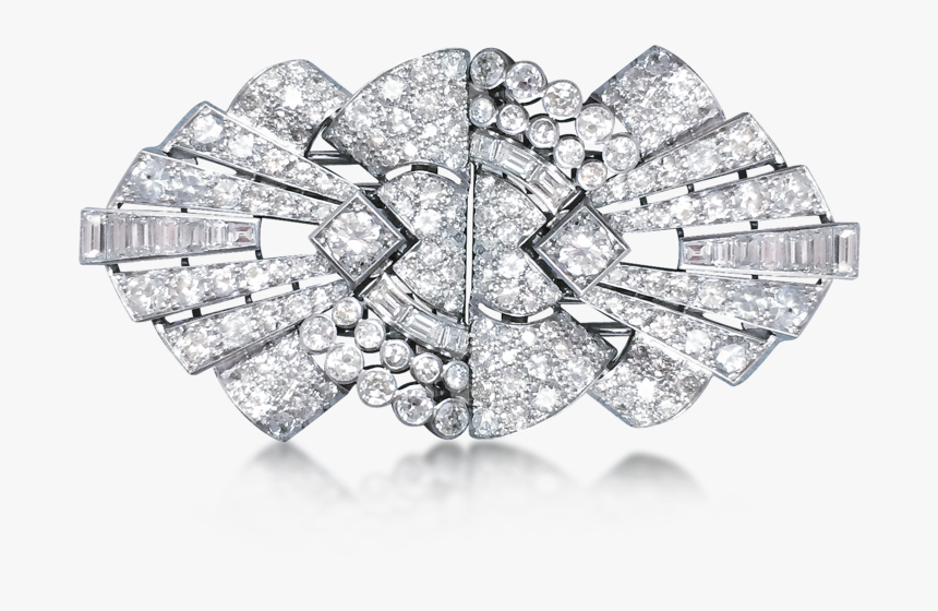 Bulgari Art Deco Gold Diamond Clips - Diamond, HD Png Download, Free Download