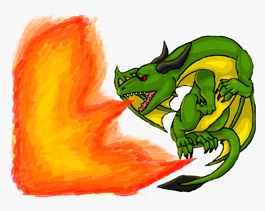 Free Picture Of A - Dragon Breathing Fire Clipart, HD Png Download, Free Download